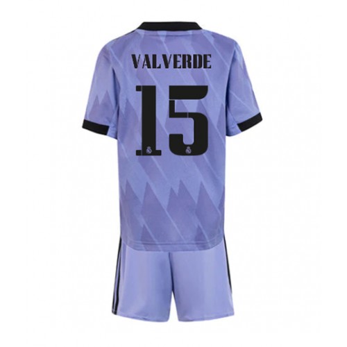 Real Madrid Federico Valverde #15 kläder Barn 2022-23 Bortatröja Kortärmad (+ korta byxor) Real Madrid Federico Valverde #15 kläder Barn 2022-23 Bortatröja Kortärmad (+ korta byxor)